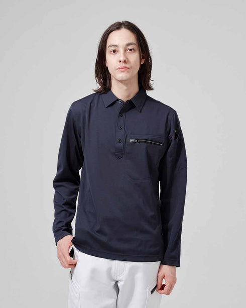 81305 ESワークニットロングポロシャツ